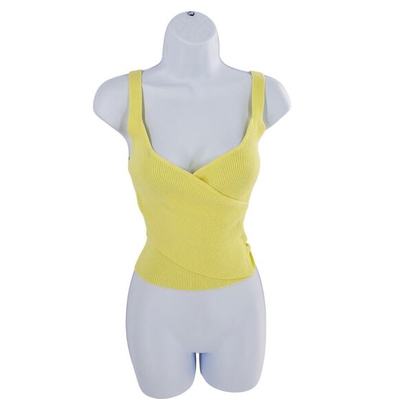 Bishop Young Sardinia Wrap Tank Butter Yellow ribbed knit - Picture 2 of 5